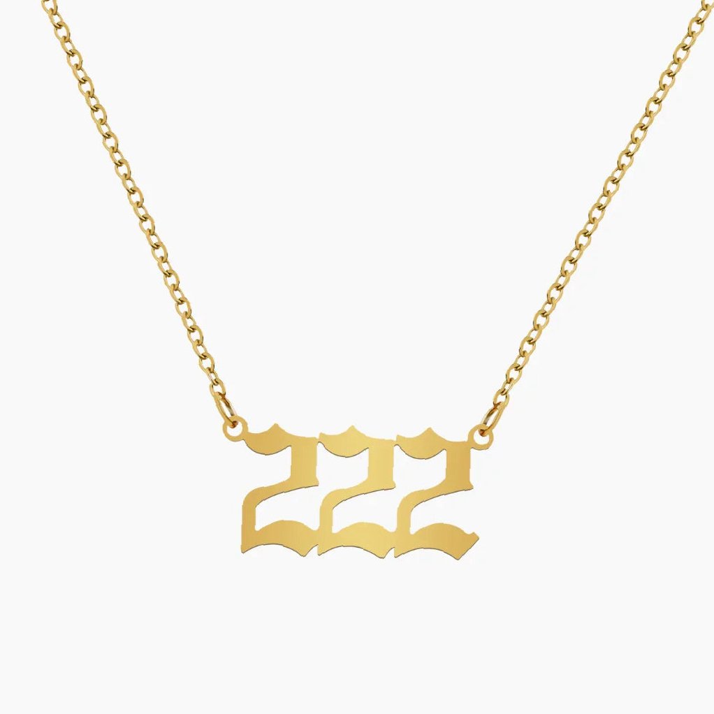 Angel Number Necklace | Custom 18K Gold Plated Name Necklace - Engravely