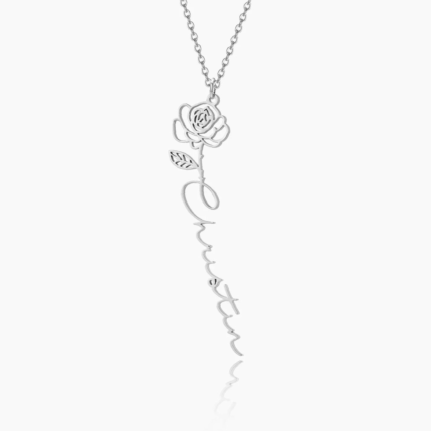 Eng ravely Birth Flower Name Necklace - Image 7