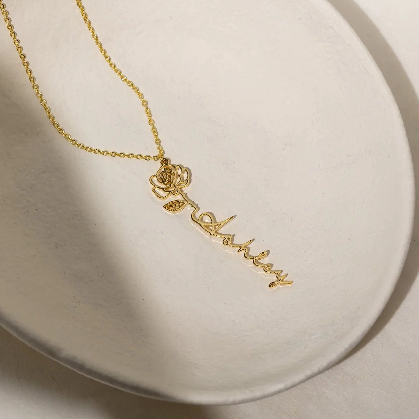 Eng ravely Birth Flower Name Necklace - Image 9