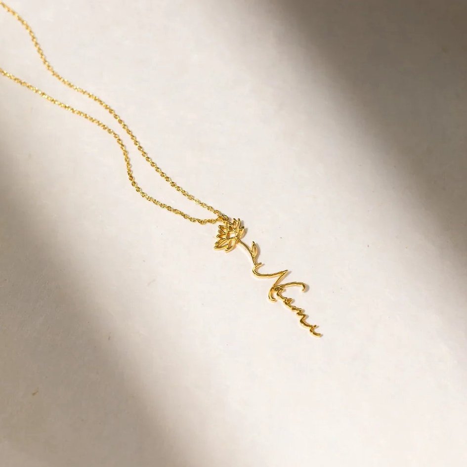 Eng ravely Birth Flower Name Necklace - Image 10