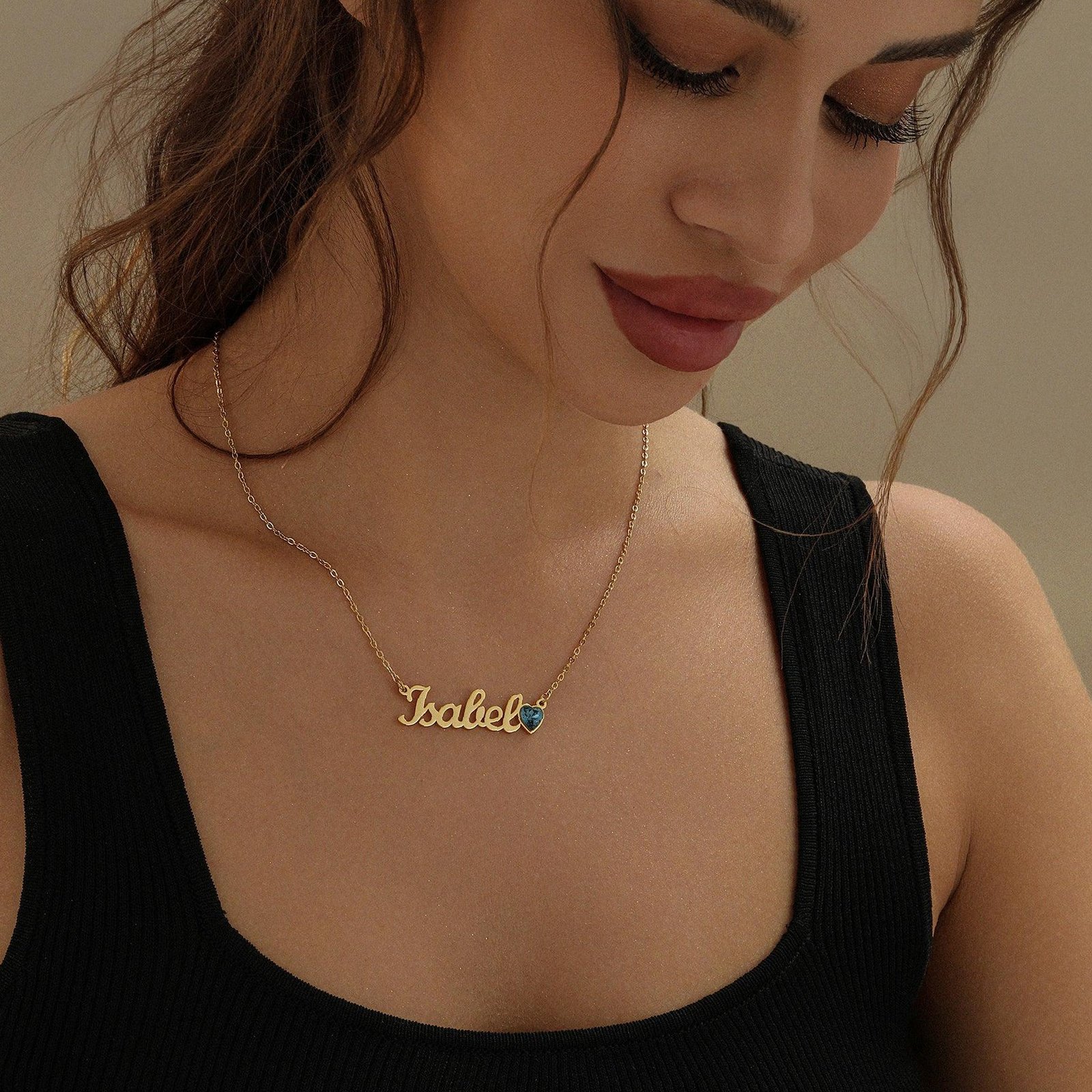 Eng ravely Birthstone Name Necklace - Image 2