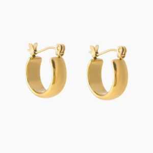 Eng ravely Bold Dome Hoop Earrings