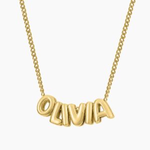 Eng ravely Bubble Name Necklace