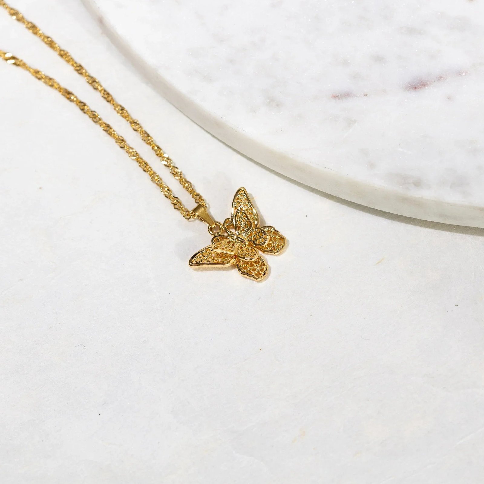 Butterfly Pendant Necklace | Custom 18K Gold Plated Name Necklace - Engravely - Image 5