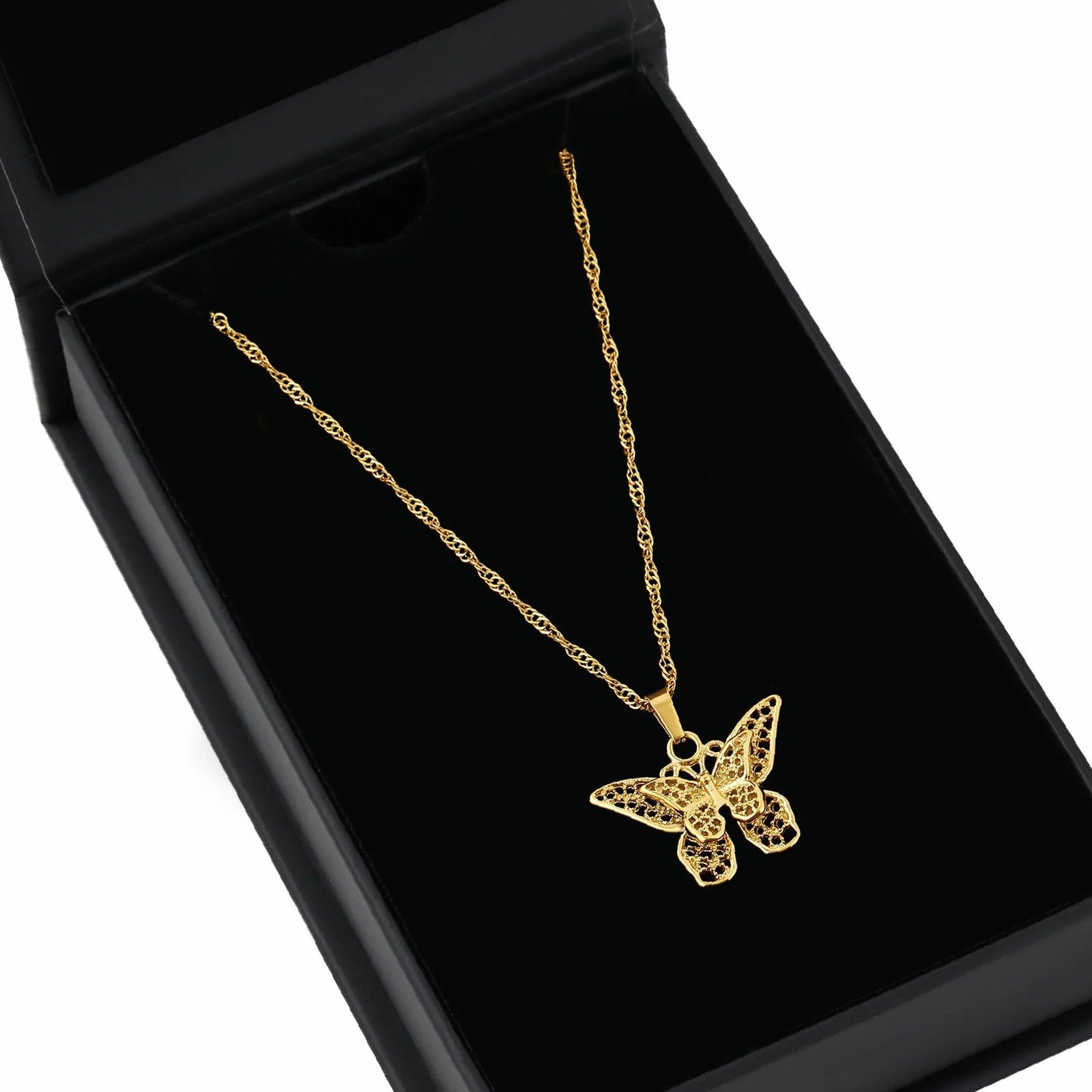 Butterfly Pendant Necklace | Custom 18K Gold Plated Name Necklace - Engravely - Image 7