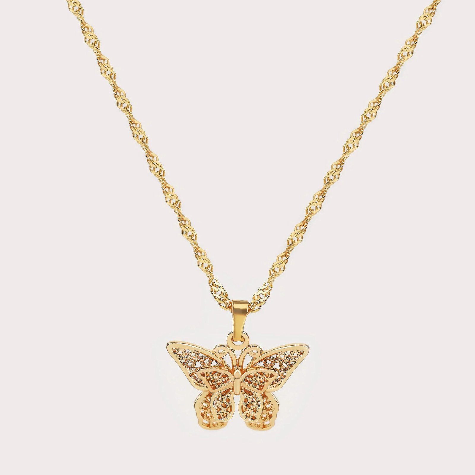 Butterfly Pendant Necklace | Custom 18K Gold Plated Name Necklace - Engravely - Image 8