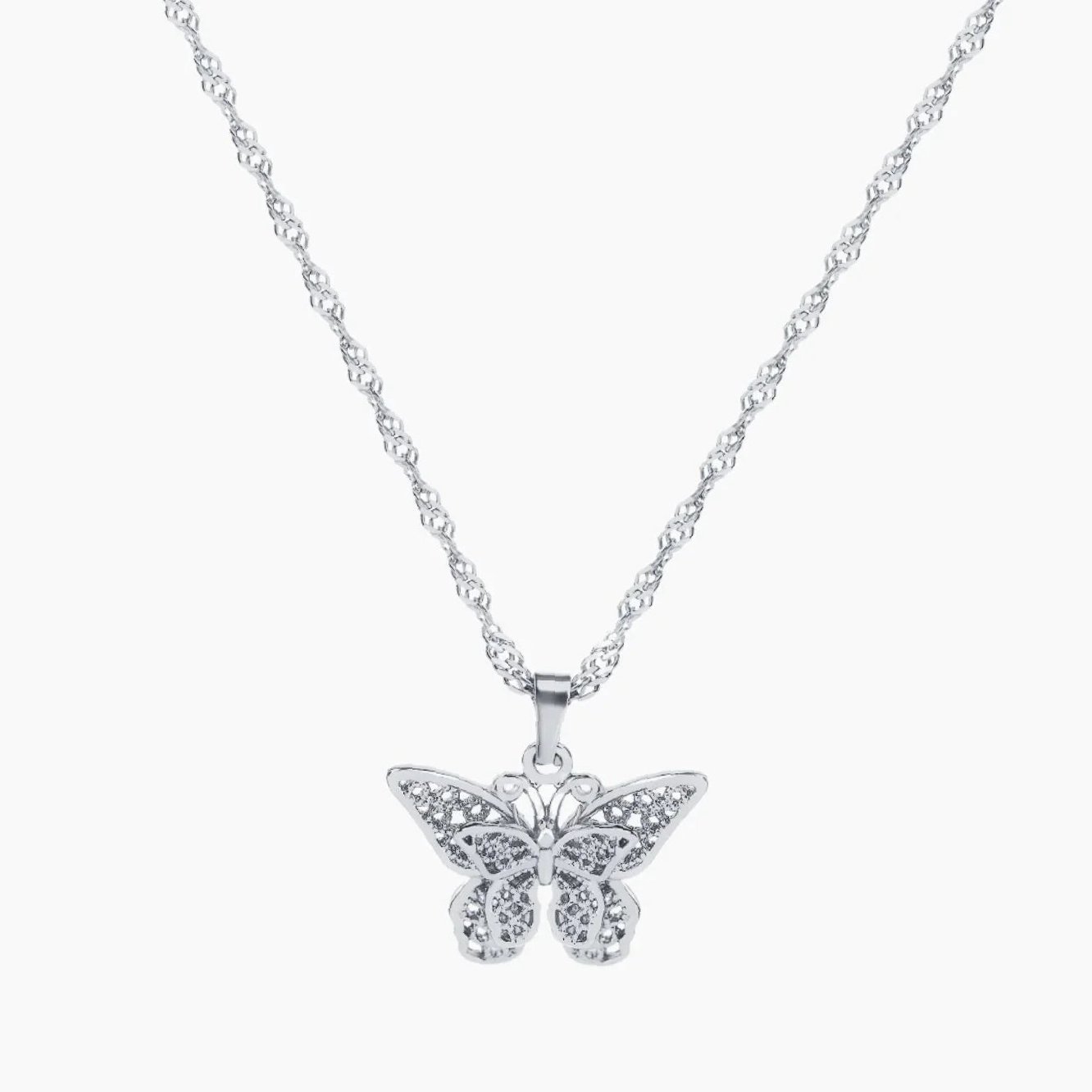 Butterfly Pendant Necklace | Custom 18K Gold Plated Name Necklace - Engravely - Image 9