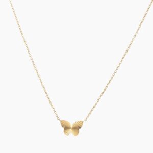 Eng ravely Butterfly Symbol Necklace