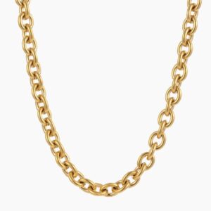 Chunky Rolo Chain Necklace | Custom Premium Metal Alloy Name Necklace - Engravely