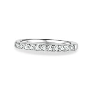 Classic Round Cut Moissanite Band | Engravely Custom Premium Metal Alloy Jewelry