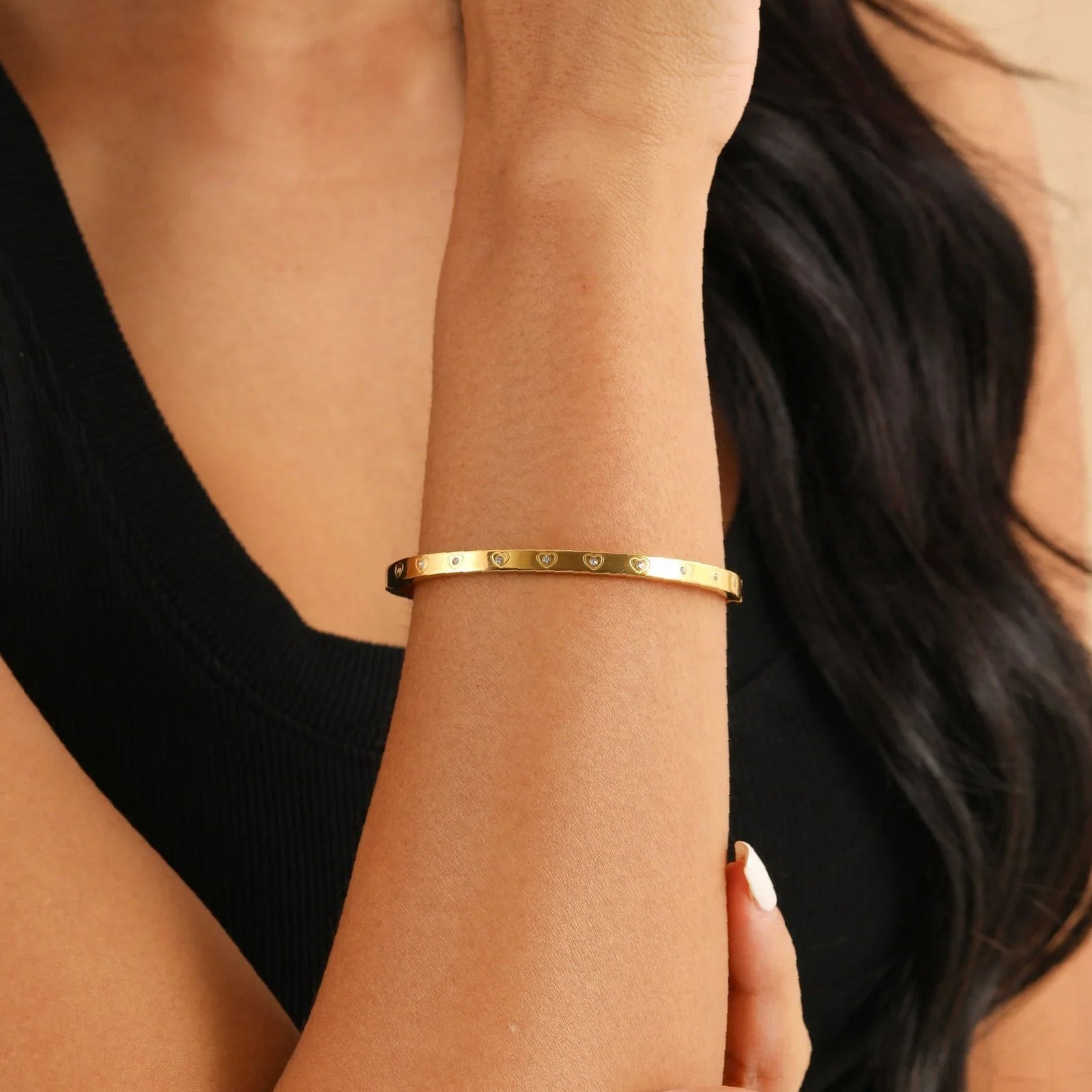 Crystal Bangle Bracelet | Custom Premium Metal Alloy Bracelet - Engravely - Image 2