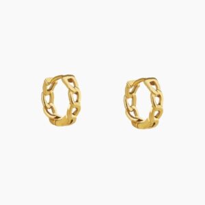 Cuban Link Huggie Earrings | Custom Stainless Steel Earrings - Engravely