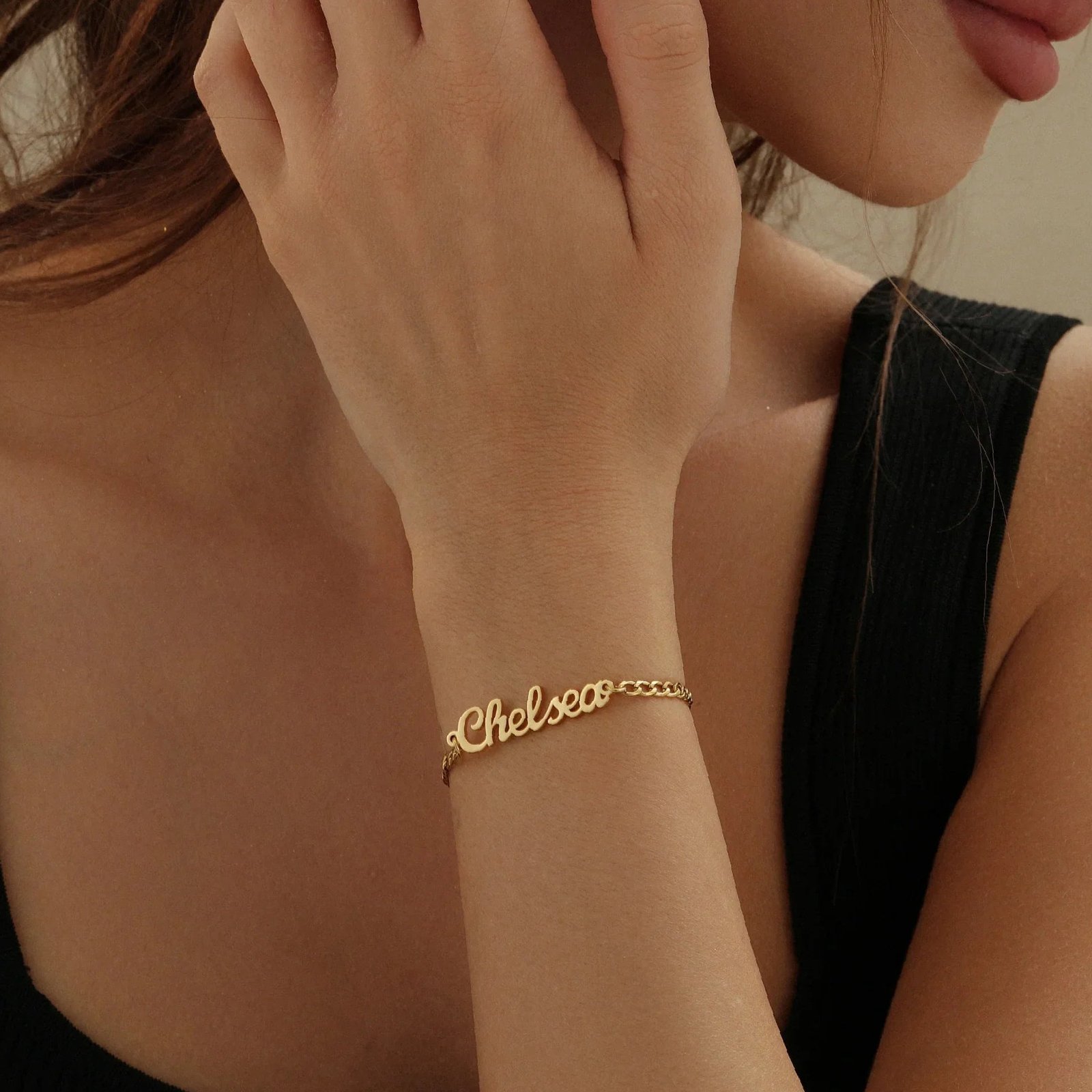 Name Bracelet w/ Cuban Chain | Custom Stainless Steel Name Necklace - Engravely - Image 2