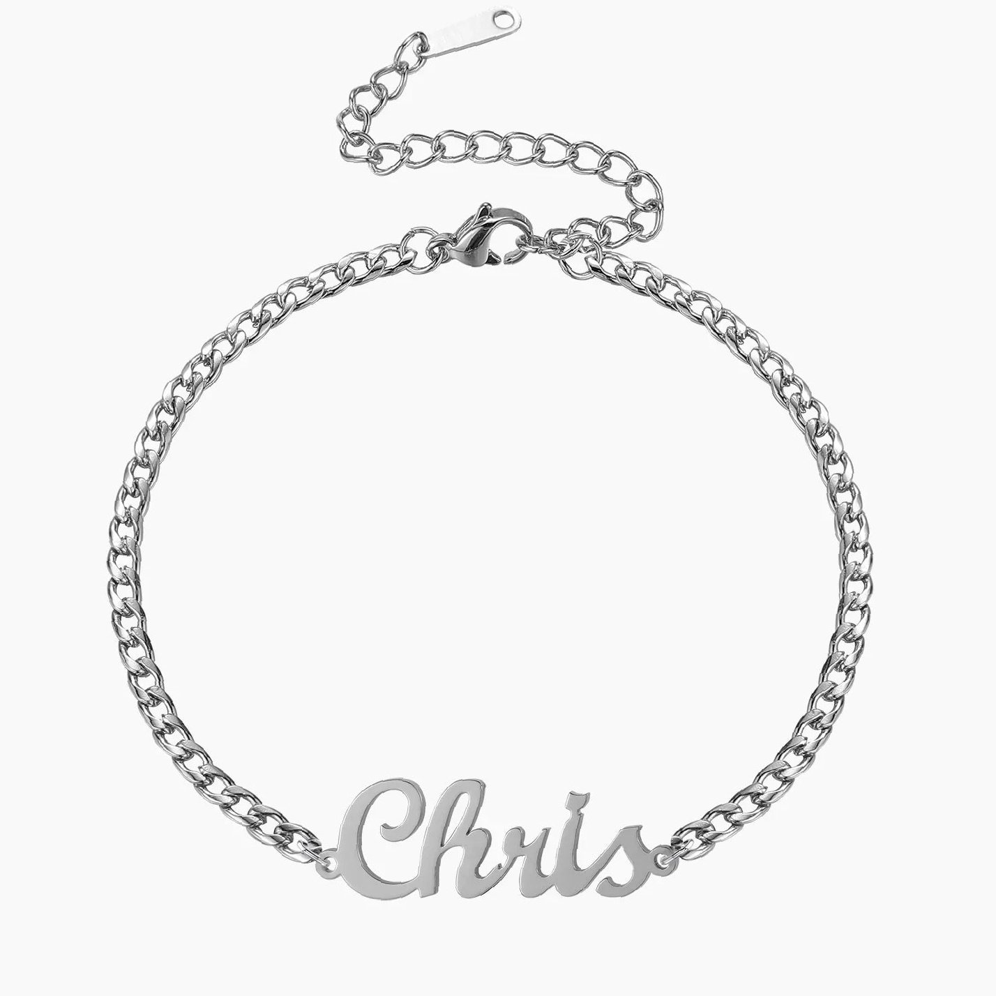 Name Bracelet w/ Cuban Chain | Custom Stainless Steel Name Necklace - Engravely - Image 3