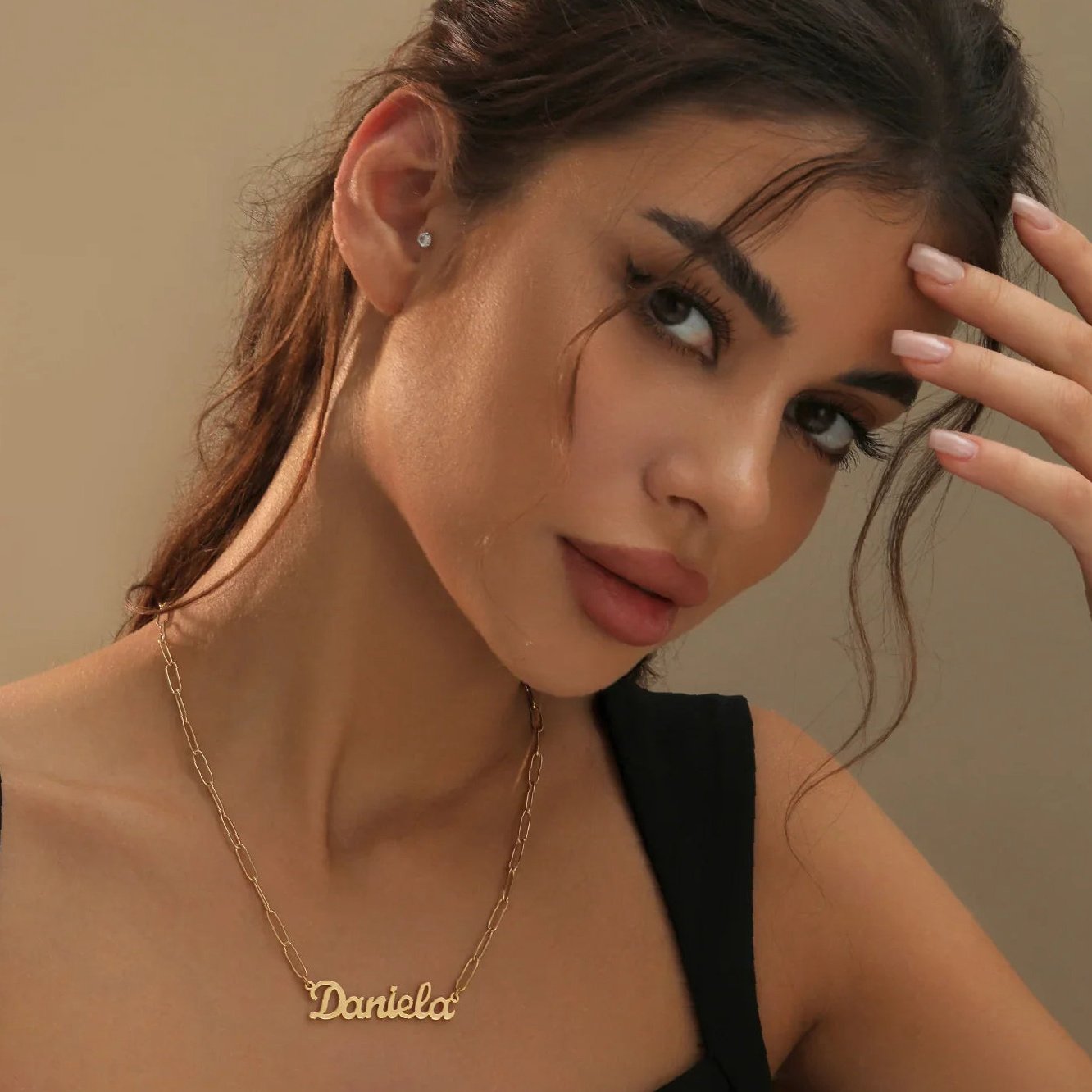 Custom Name Necklace w/ Paper Clip Chain | Custom Premium Metal Alloy Name Necklace - Engravely - Image 2