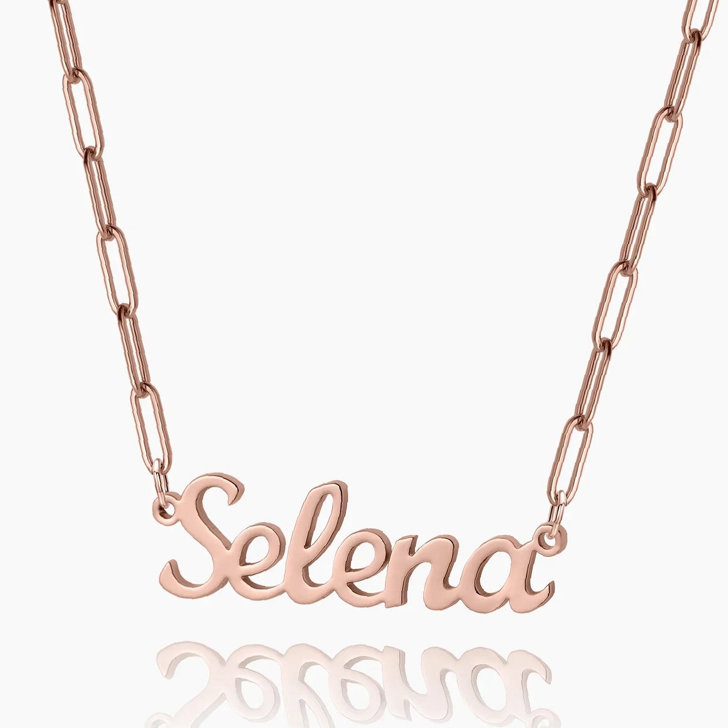 Custom Name Necklace w/ Paper Clip Chain | Custom Premium Metal Alloy Name Necklace - Engravely - Image 5