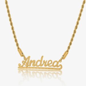 Diamond Cut Underline Name Necklace | Custom Premium Metal Alloy Name Necklace - Engravely