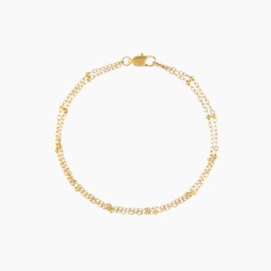 Double Satellite Chain Bracelet | Custom Premium Metal Alloy Name Necklace - Engravely