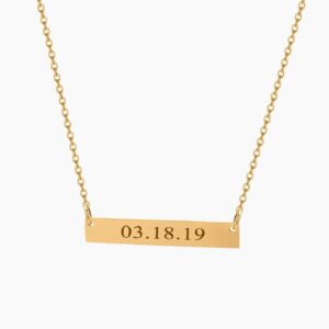 Eng ravely Engraved Bar Necklace