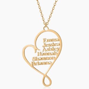 Eng ravely Family Name Heart Necklace