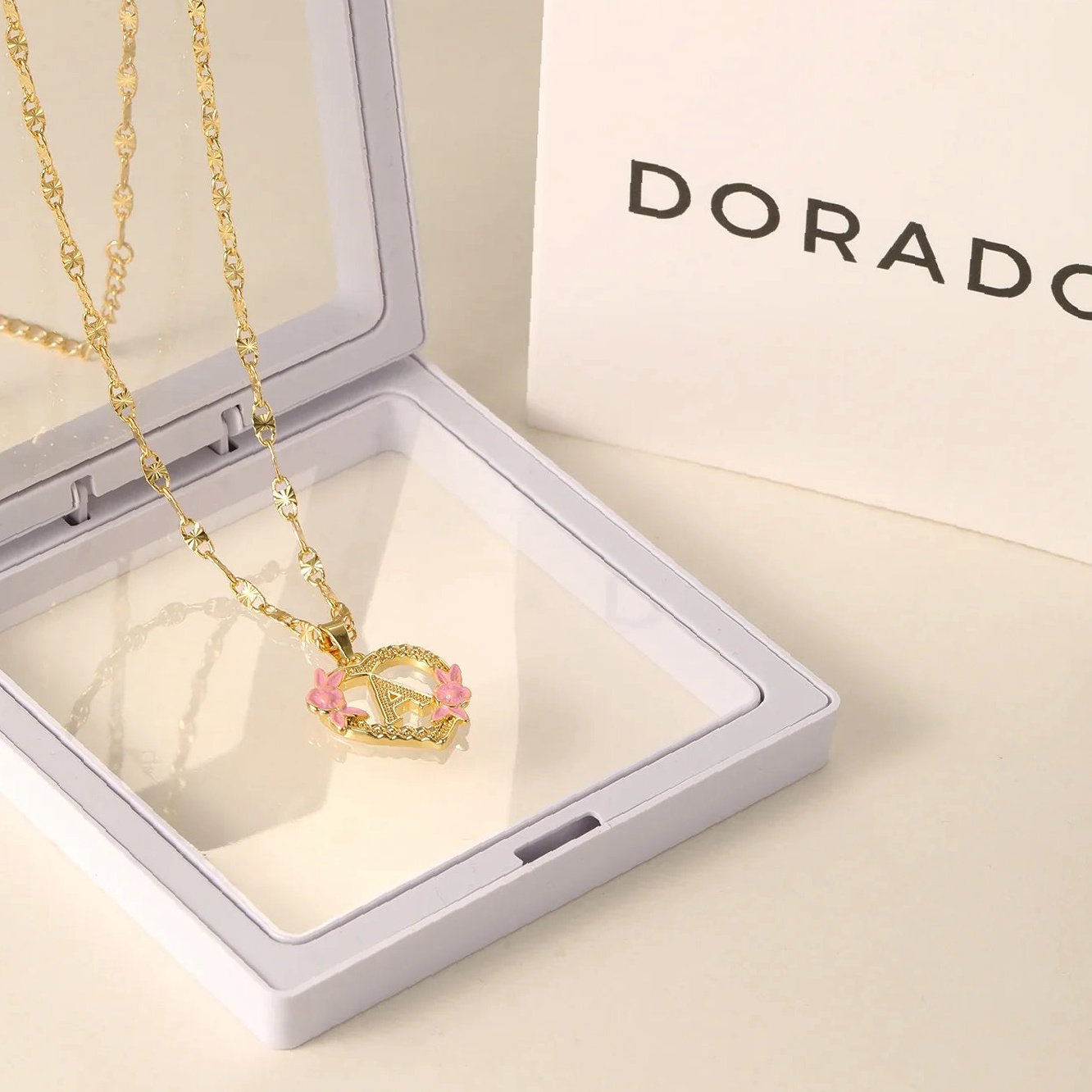Eng ravely Flower Initial Necklace with Clip Chain - Image 5