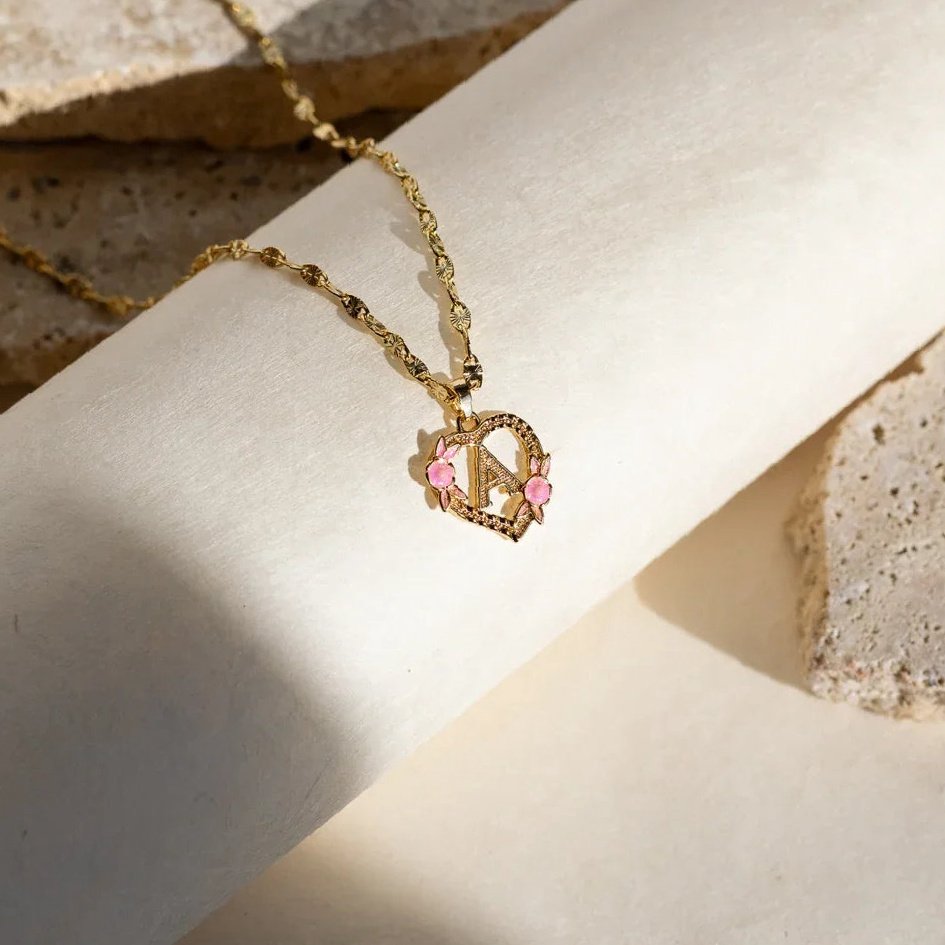 Eng ravely Flower Initial Necklace with Clip Chain - Image 6