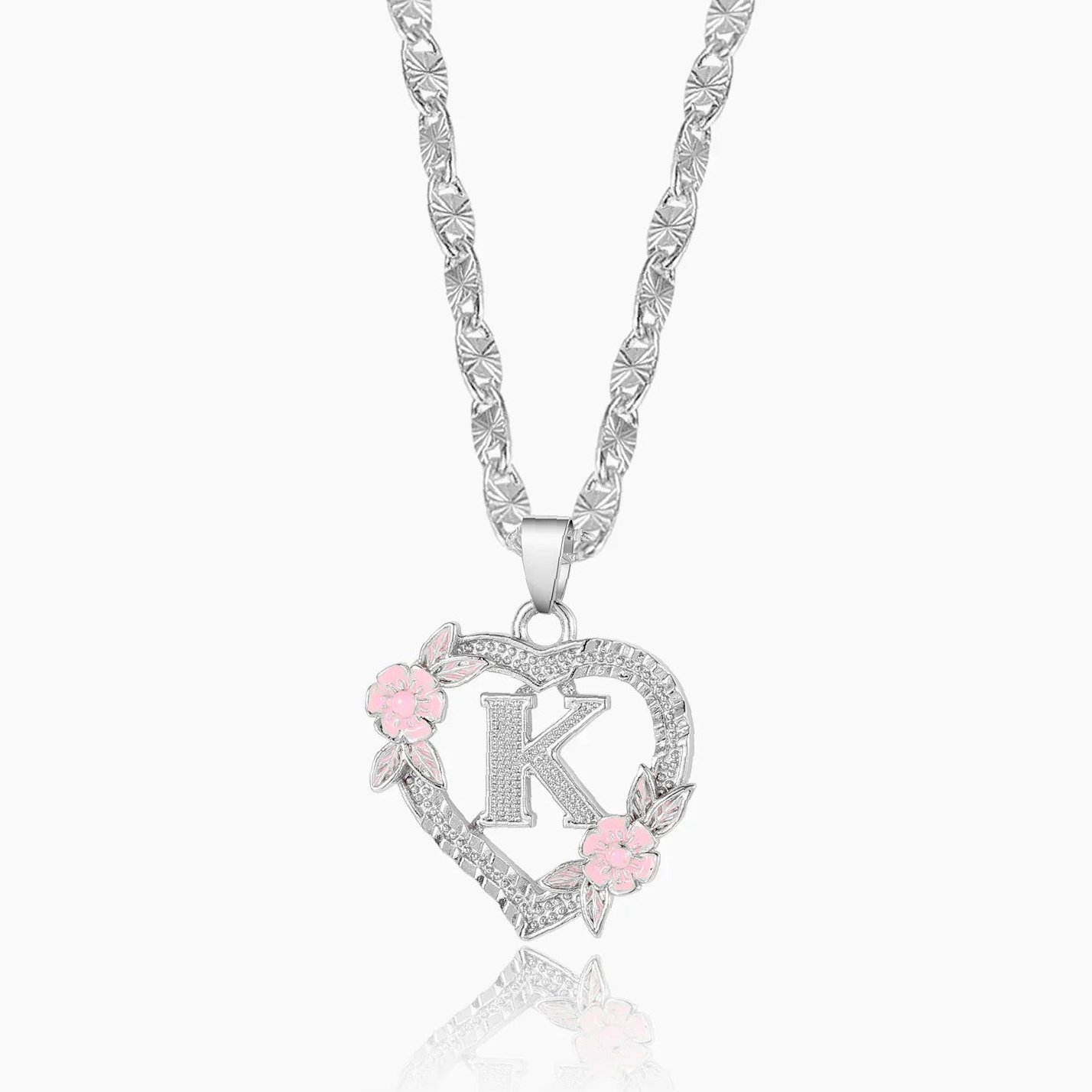 Eng ravely Flower Initial Necklace with Clip Chain - Image 7