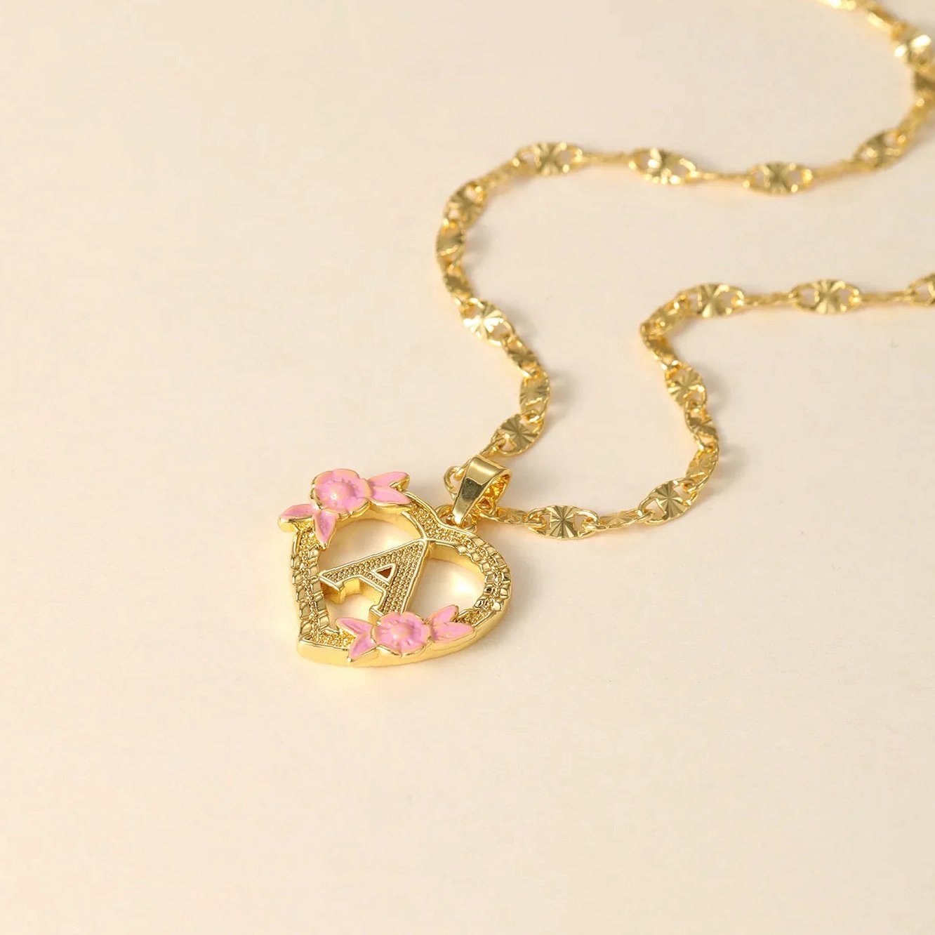 Eng ravely Flower Initial Necklace with Clip Chain - Image 10