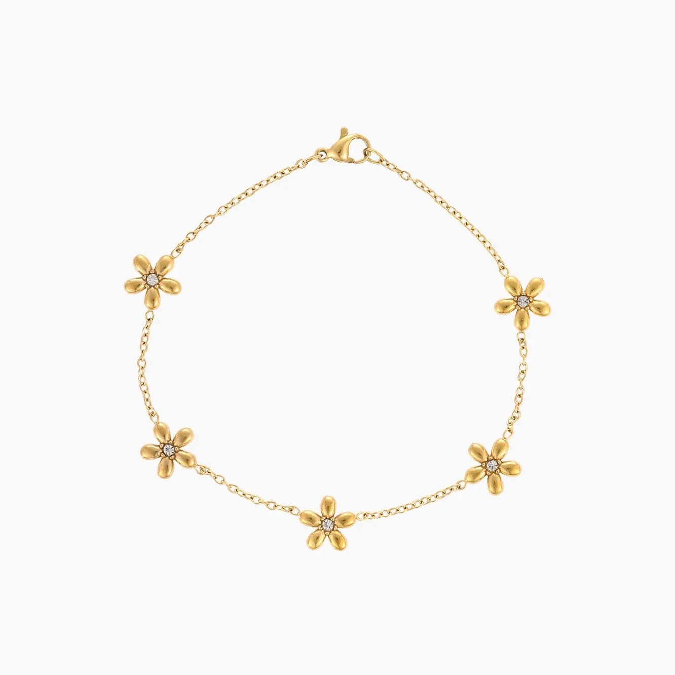 Multi Flower Bracelet | Custom Premium Metal Alloy Bracelet - Engravely
