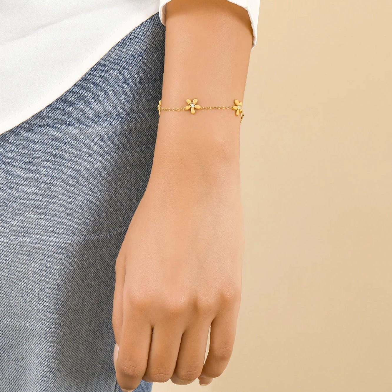 Multi Flower Bracelet | Custom Premium Metal Alloy Bracelet - Engravely - Image 3