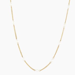 Freshwater Pearls Necklace | Custom Premium Metal Alloy Name Necklace - Engravely