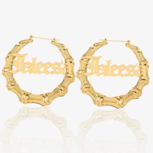 Eng ravely Gothic Name Hoop Earrings