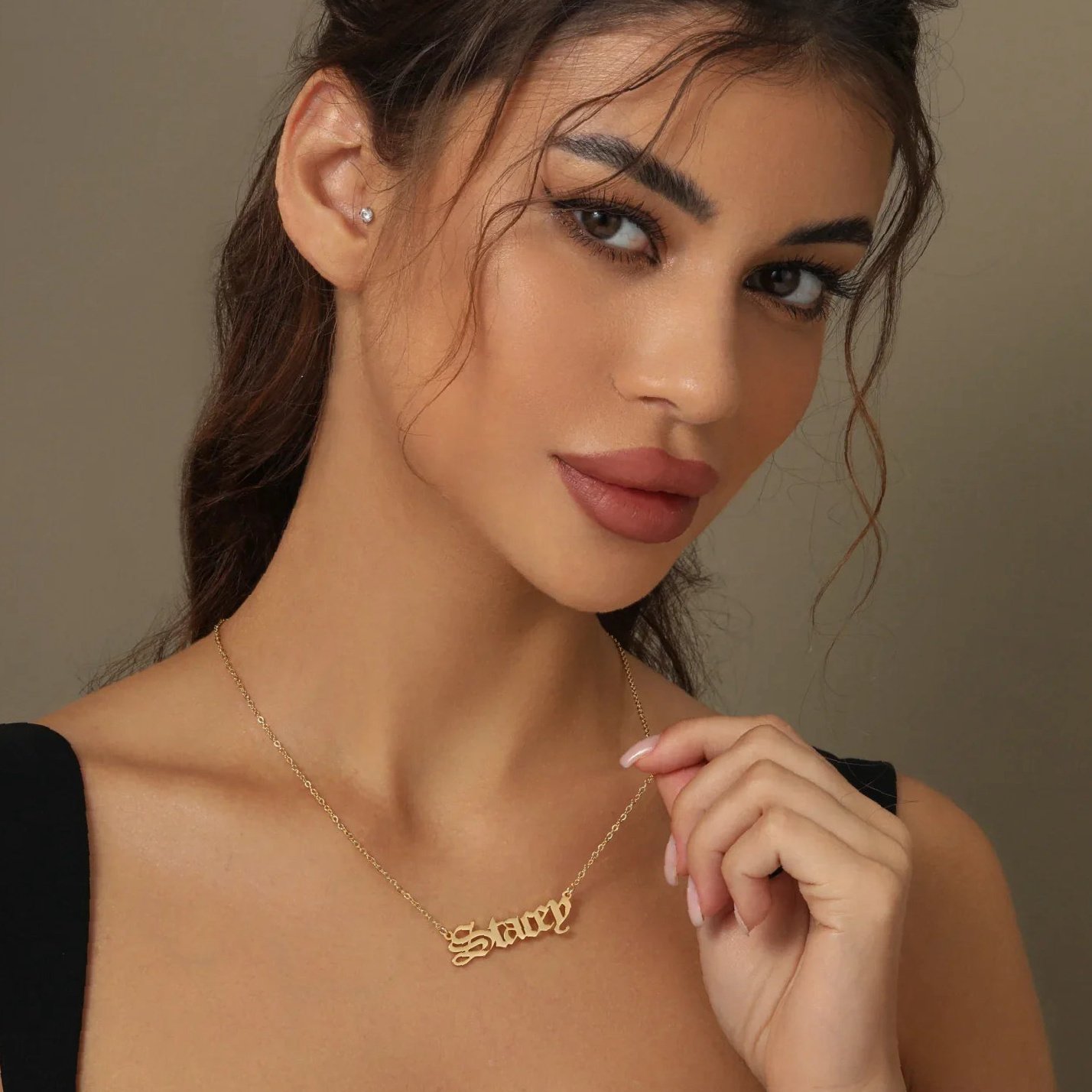Gothic Name Necklace | Custom Premium Metal Alloy Name Necklace - Engravely - Image 2