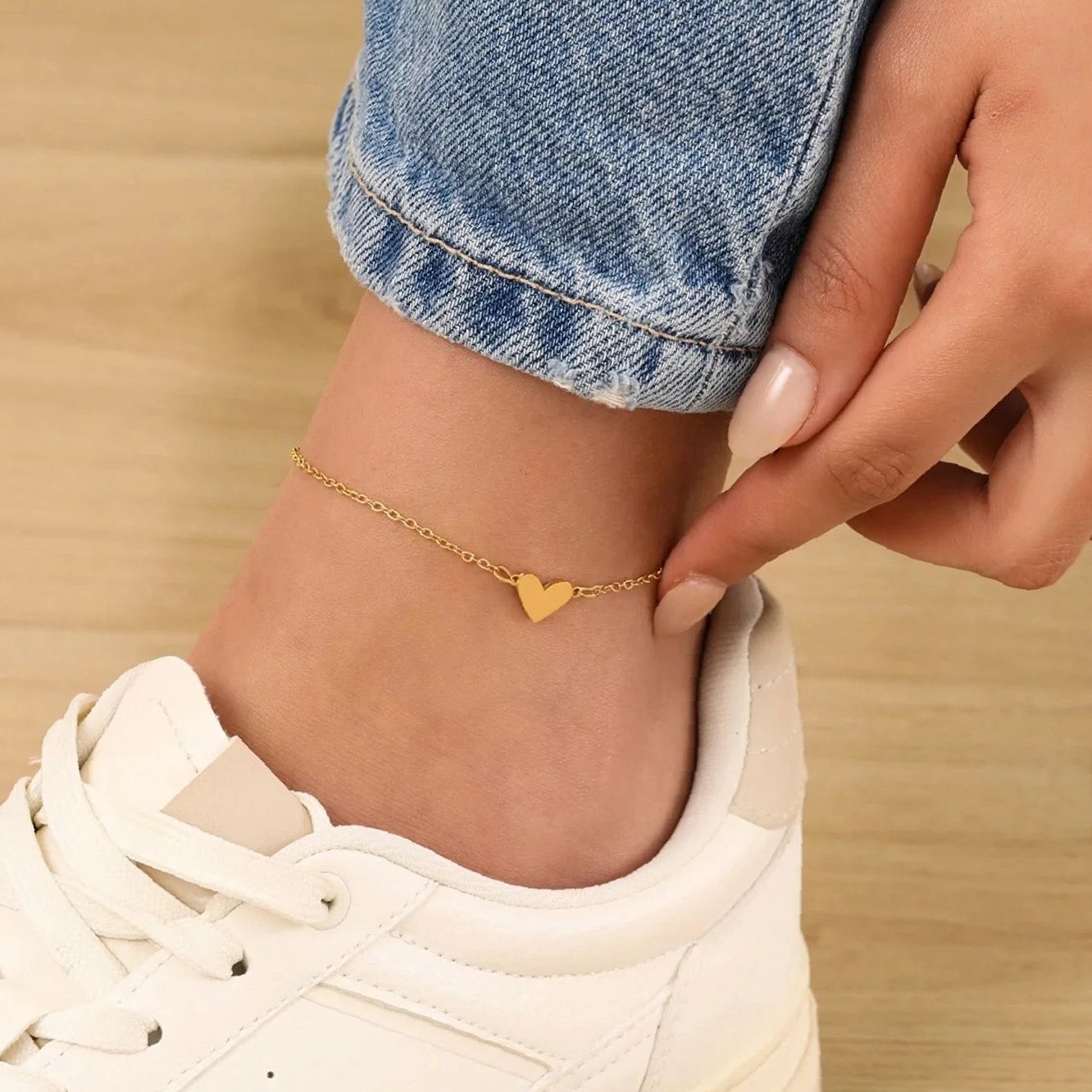 Heart Anklet | Custom Premium Metal Alloy Anklet - Engravely - Image 2