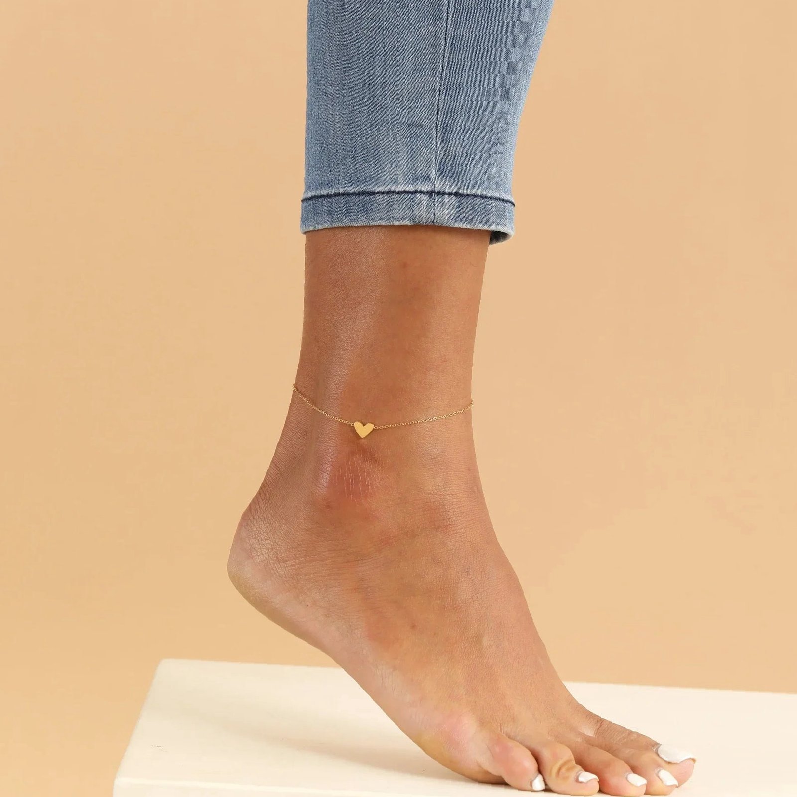 Heart Anklet | Custom Premium Metal Alloy Anklet - Engravely - Image 4