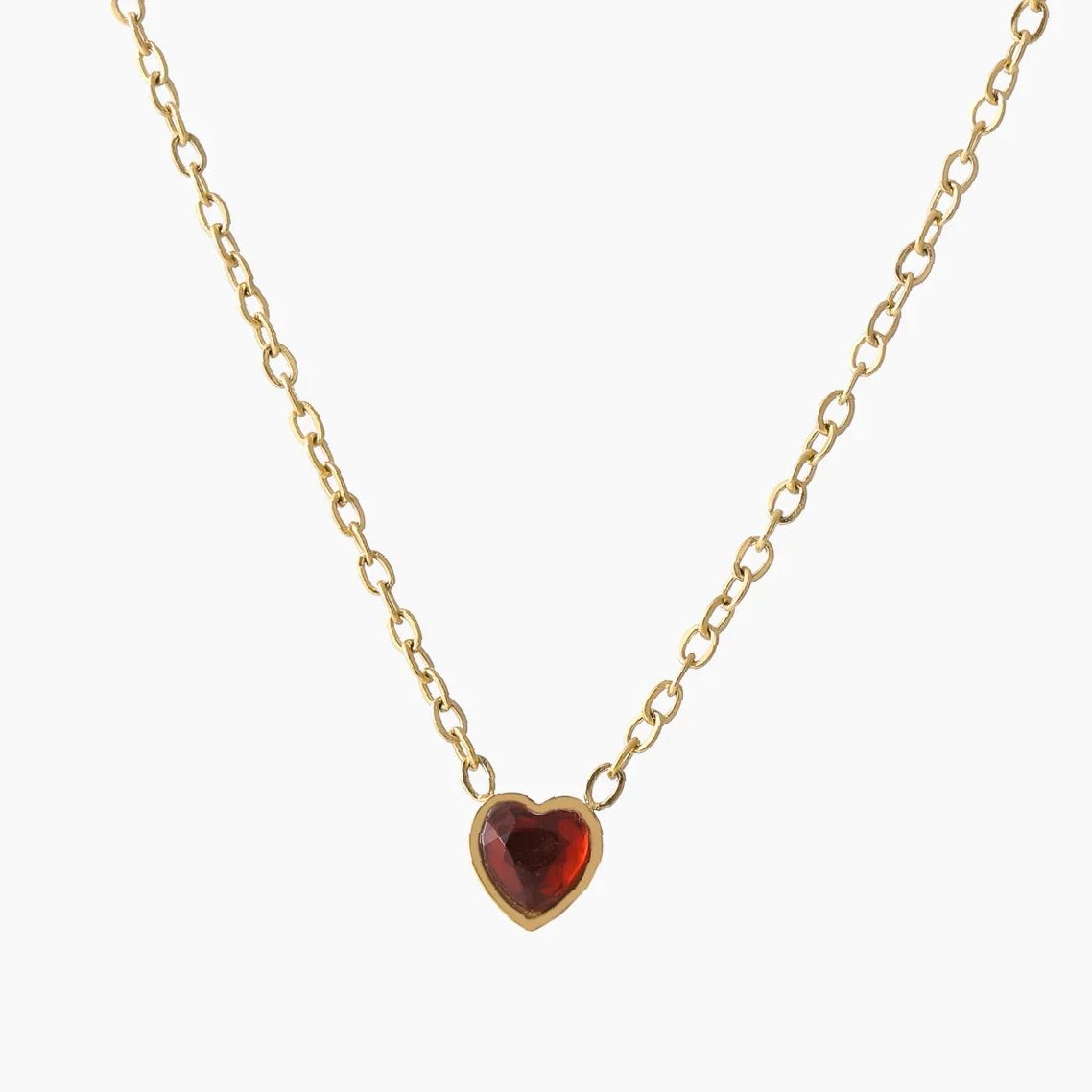 Eng ravely Heart Birthstone Necklace