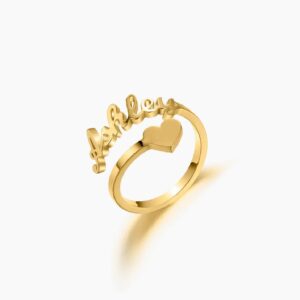 Heart Name Ring | Custom Premium Metal Alloy Ring - Engravely