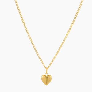 Eng ravely Heart Pendant with Cuban Chain