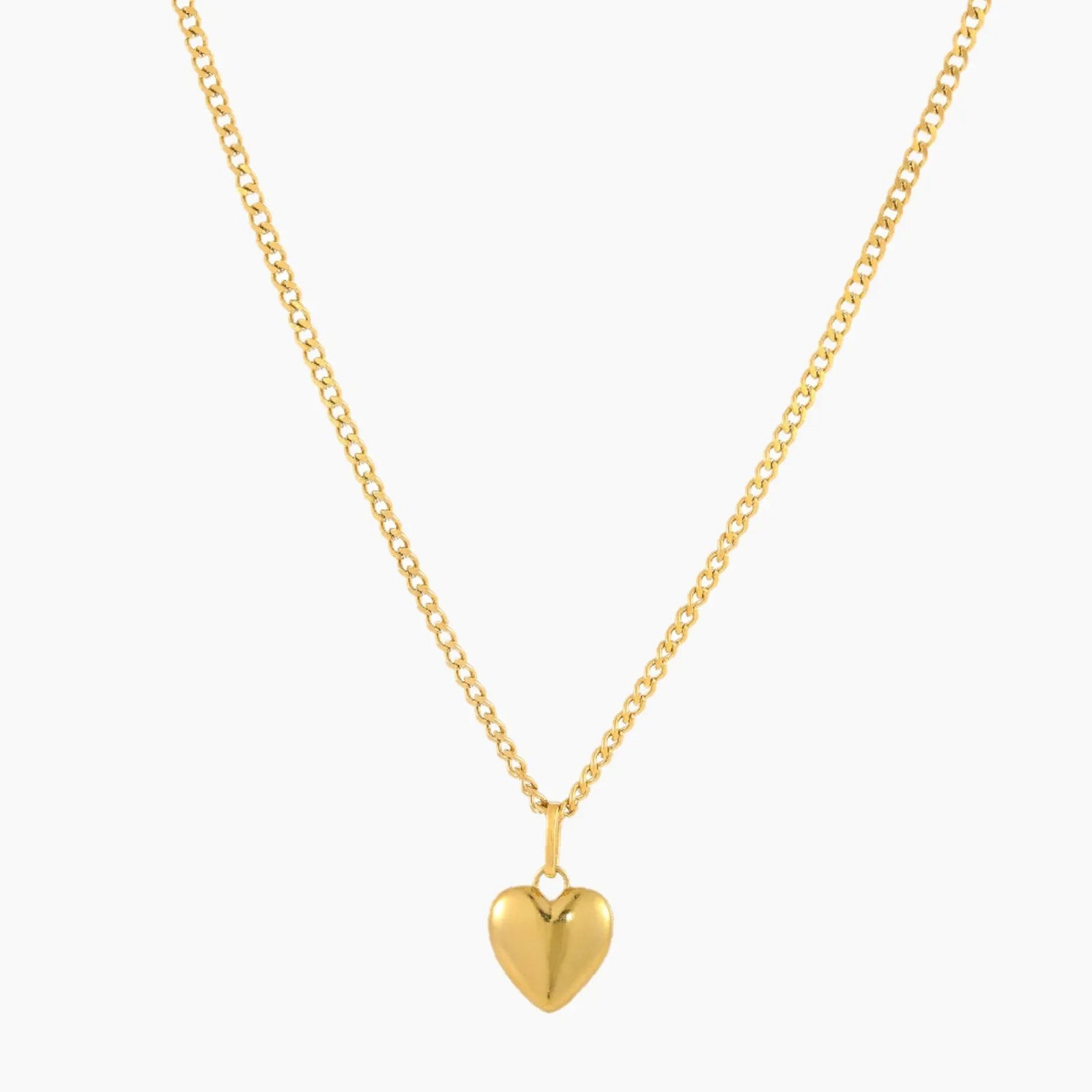 Eng ravely Heart Pendant with Cuban Chain