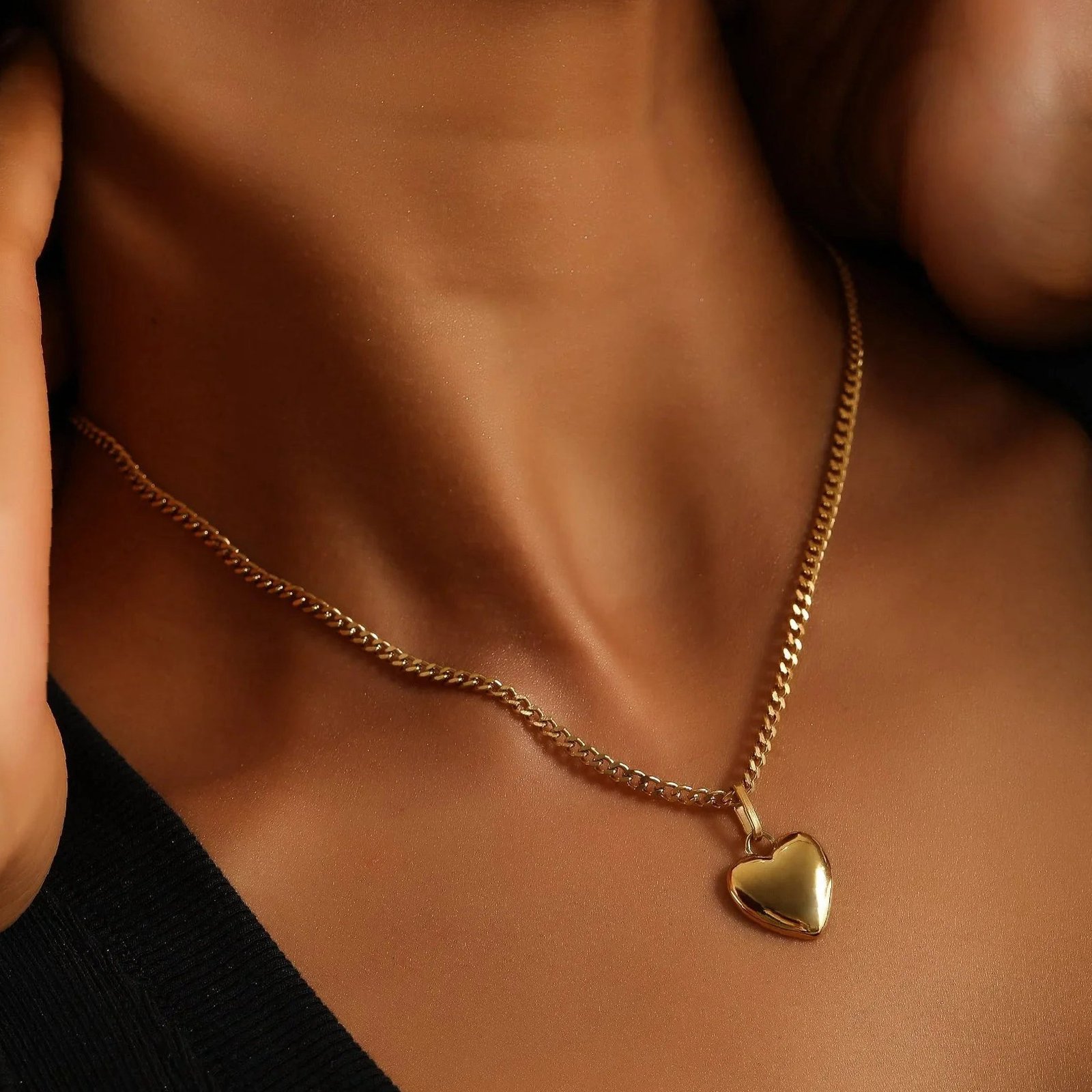 Eng ravely Heart Pendant with Cuban Chain - Image 5