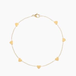 Hearts Anklet | Custom Premium Metal Alloy Anklet - Engravely