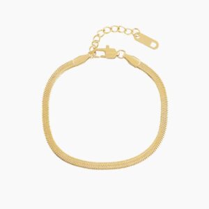Herringbone Anklet - 3mm | Custom Premium Metal Alloy Ring - Engravely