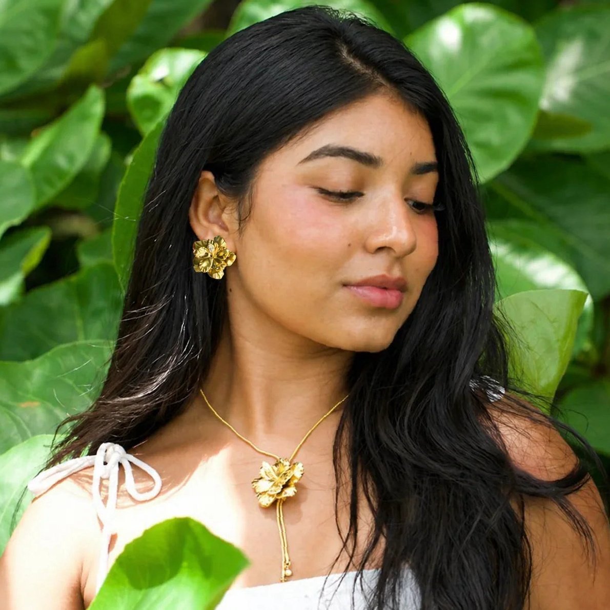 Hibiscus Petal Earrings | Custom Premium Metal Alloy Earrings - Engravely - Image 4