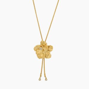 Hibiscus Petal Necklace | Custom Premium Metal Alloy Name Necklace - Engravely