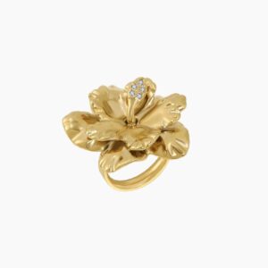 Hibiscus Petal Ring | Custom Premium Metal Alloy Ring - Engravely