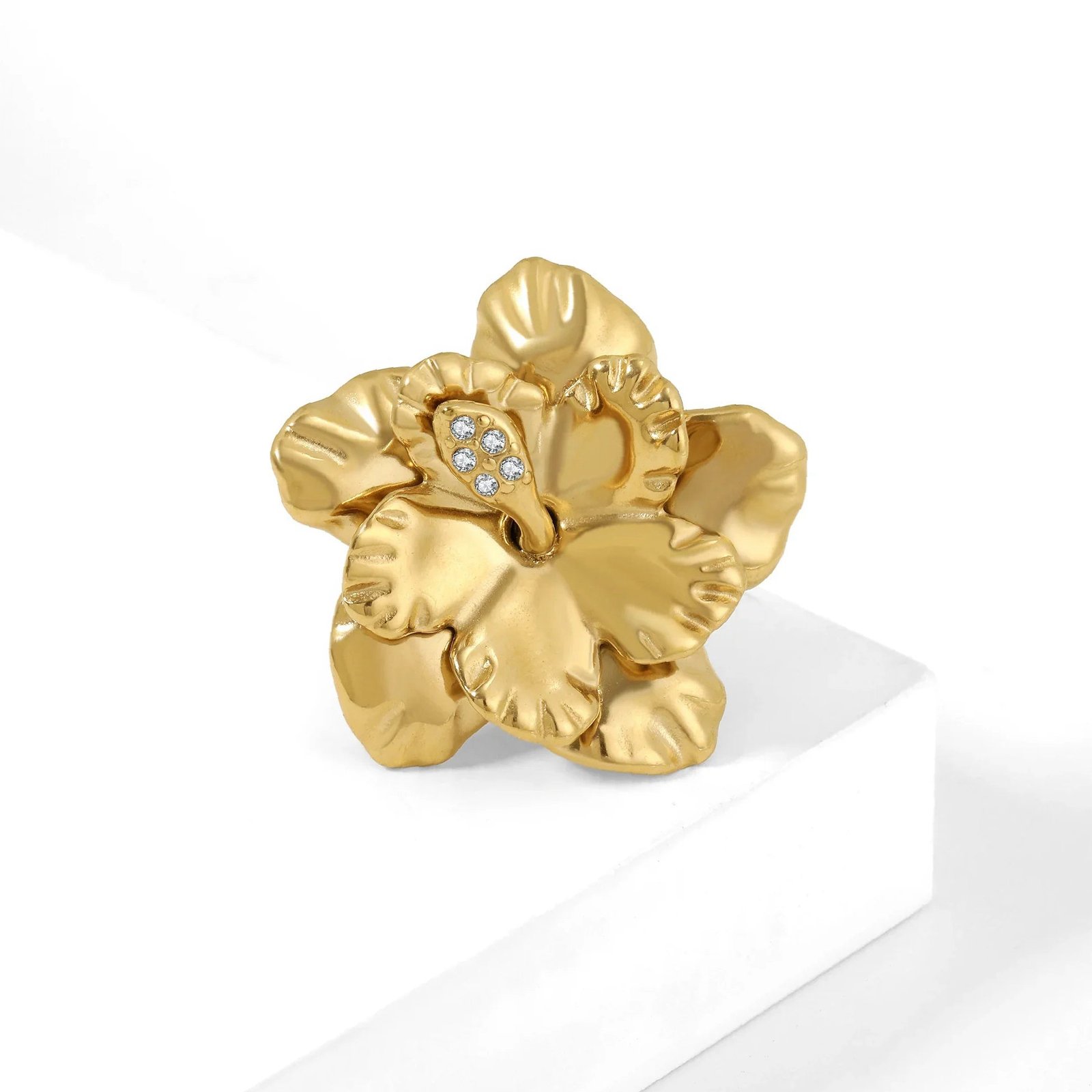 Hibiscus Petal Ring | Custom Premium Metal Alloy Ring - Engravely - Image 4