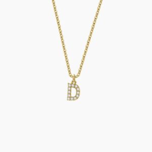 Eng ravely Iced Block Letter Necklace
