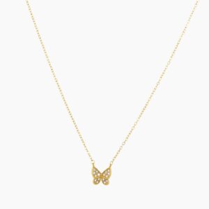 Eng ravely Iced Butterfly Necklace