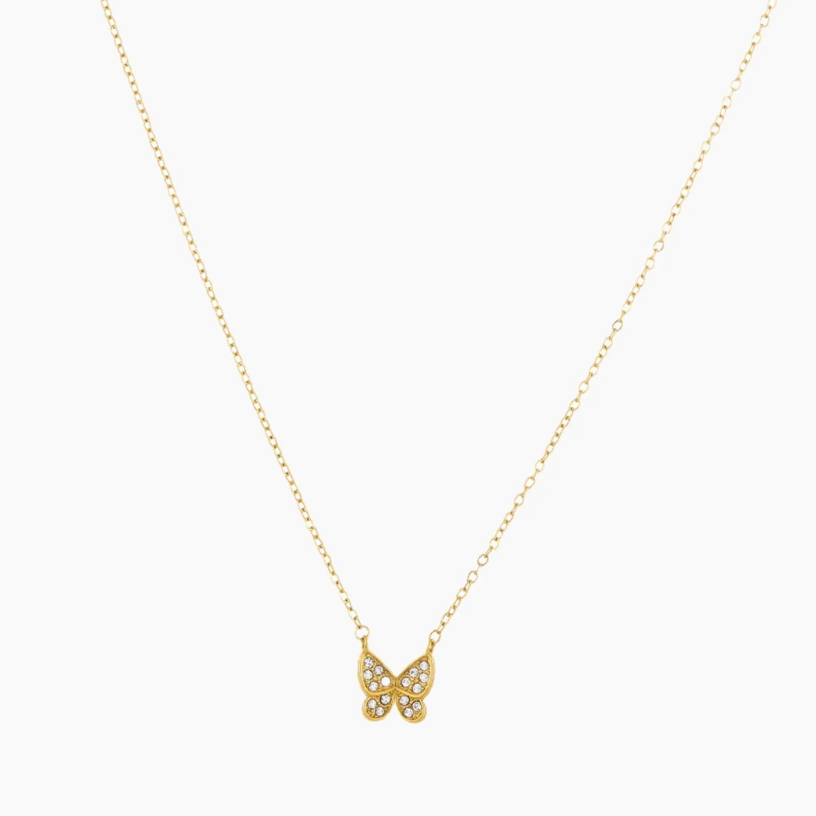Eng ravely Iced Butterfly Necklace