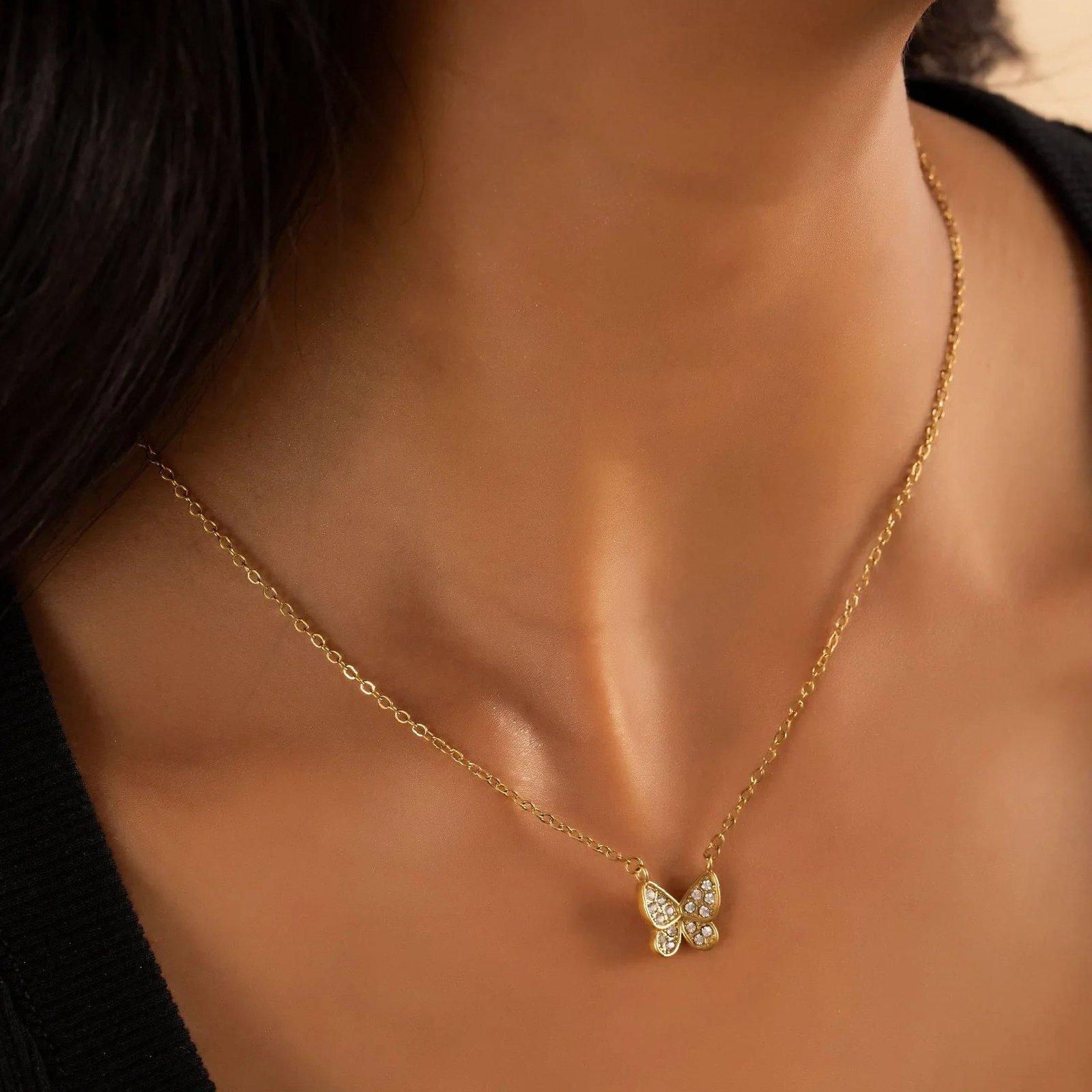 Eng ravely Iced Butterfly Necklace - Image 2
